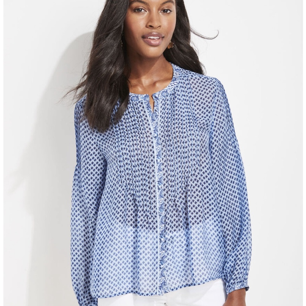 Vineyard Vines - Little Key Pintuck Blouse - size L